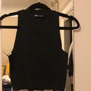 NWOT Zara Mockneck Ribbed Tank